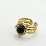 "BLACK STONE" RING GOLD
