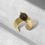 "BROWN STONE" RING GOLD