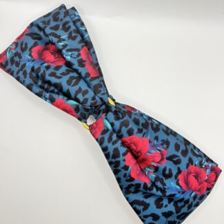 Χειροποίητη κορδέλα “BLUE ANIMAL ROSE”