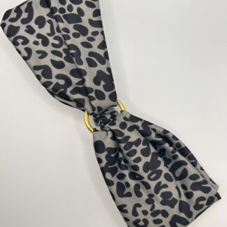 Χειροποίητη κορδέλα “ANIMAL PRINT GREY”