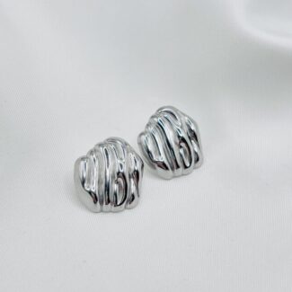 BUTTONS EARRINGS SILVER