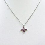 PINK CROSS NECKLACE SILVER