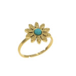 DAISY BLUE STONE RING – GOLD