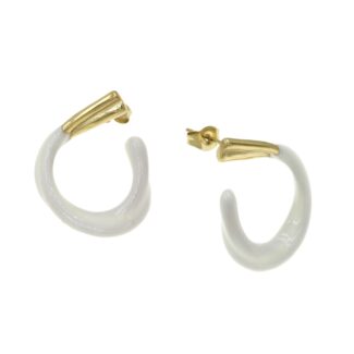 SNAIL EARRINGS WHITE