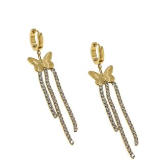 SPARKLE BUTTERFLY EARRINGS - GOLD