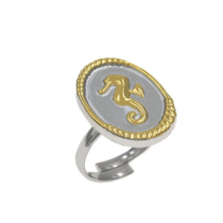 SEAHORSE RING SILVER - GOLD